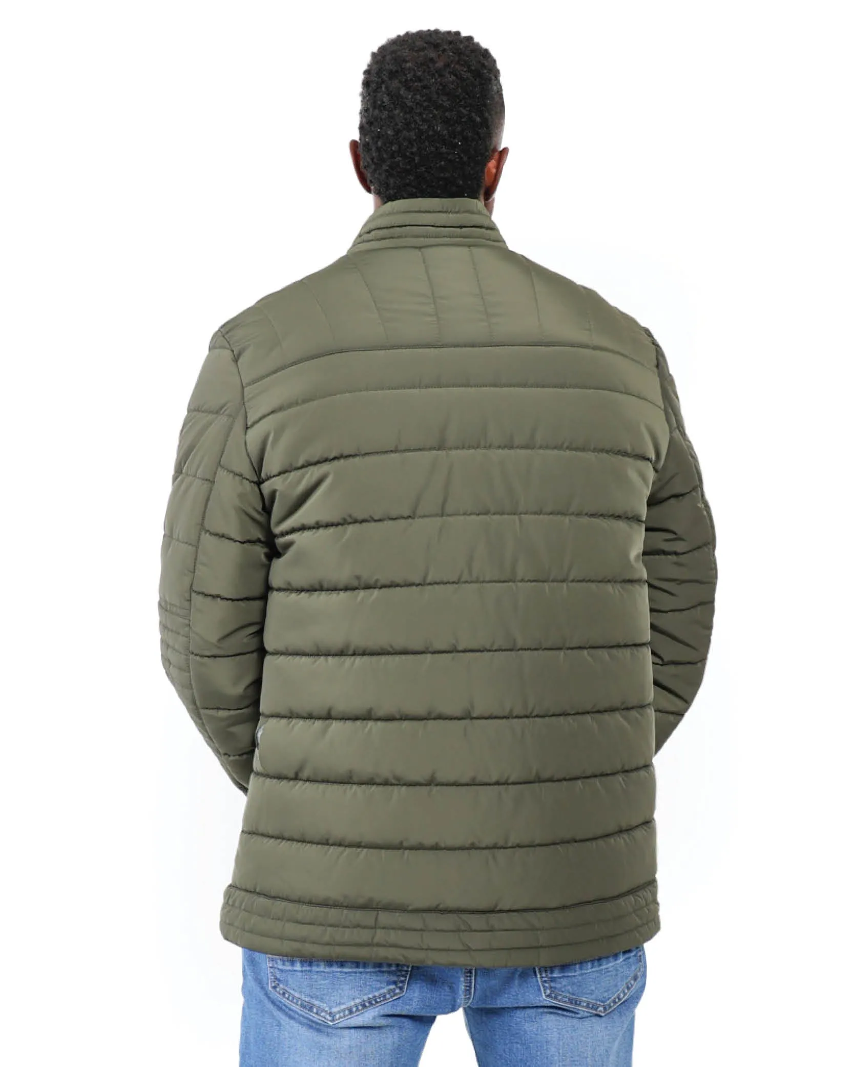 Olive Padded Biker Jacket