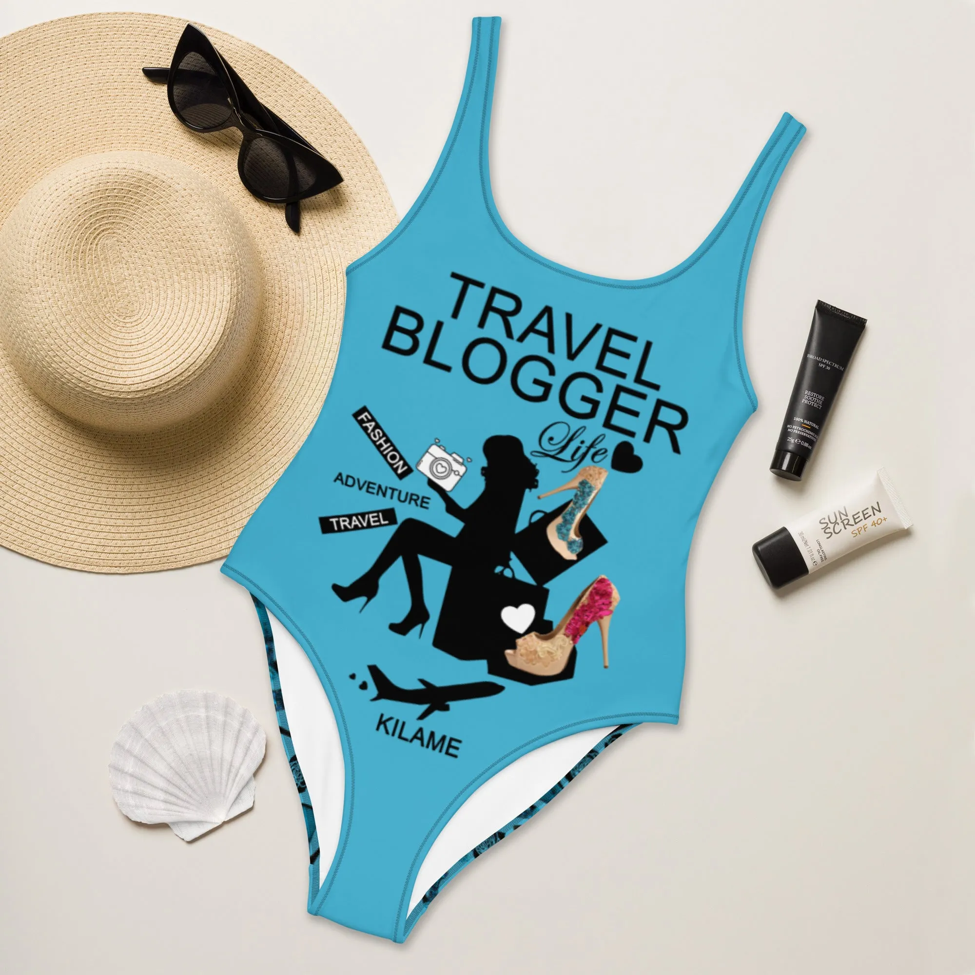 One-Piece Swimsuit 'Travel blogger'