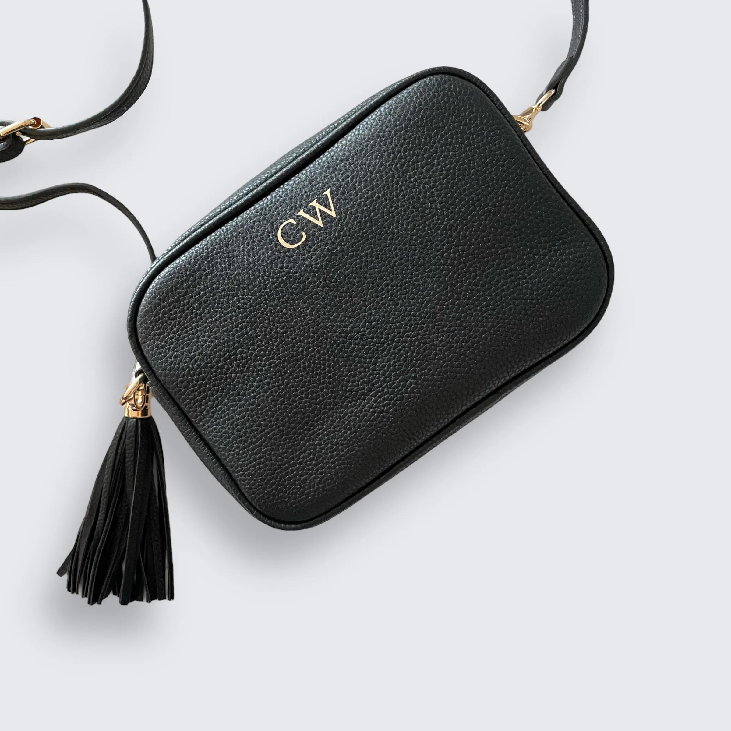 Personalised Crossbody Camera Bag With Tassel