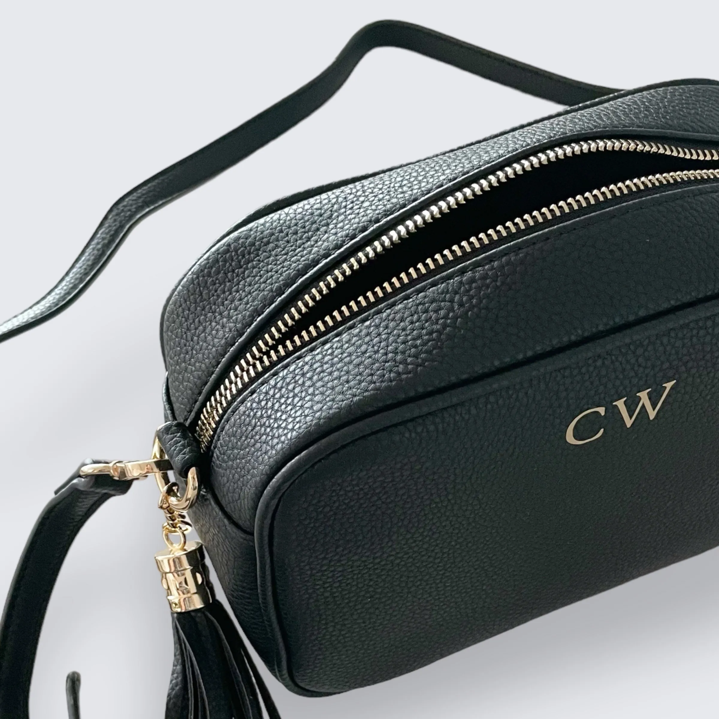 Personalised Crossbody Camera Bag With Tassel