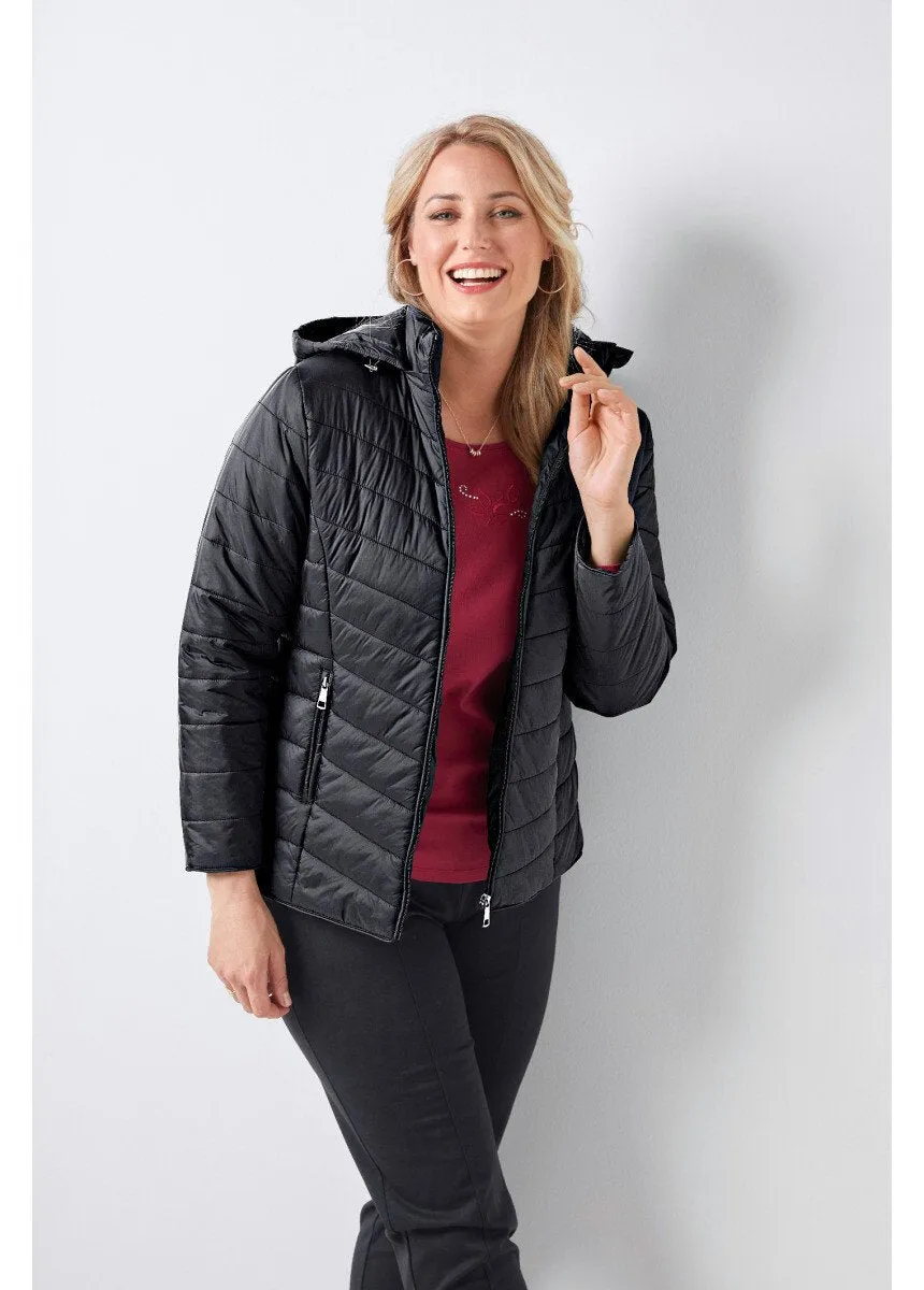 Plain or printed quilted down jacket