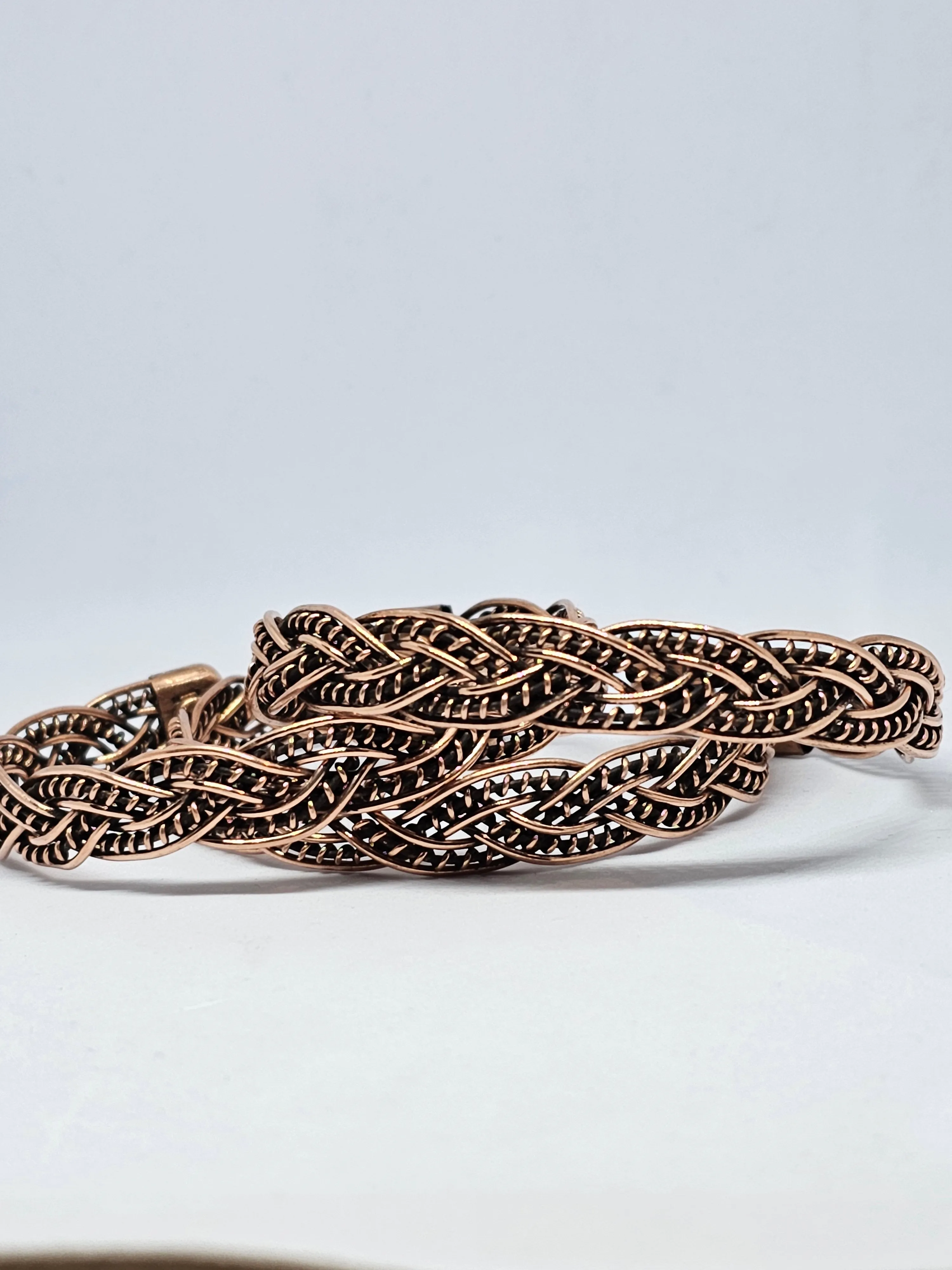 Plaited Woven Pattern Copper Magnetic Bracelet