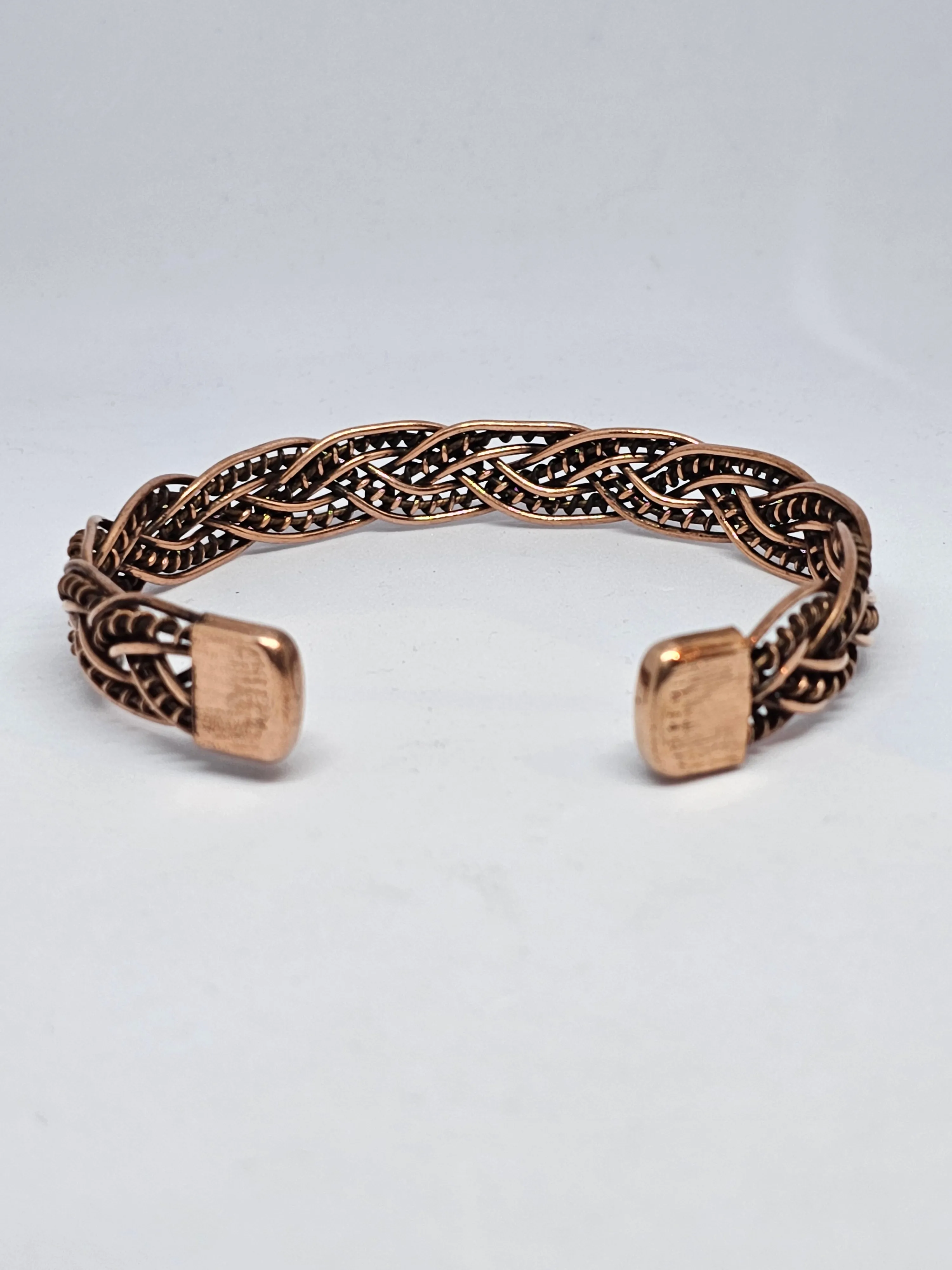 Plaited Woven Pattern Copper Magnetic Bracelet