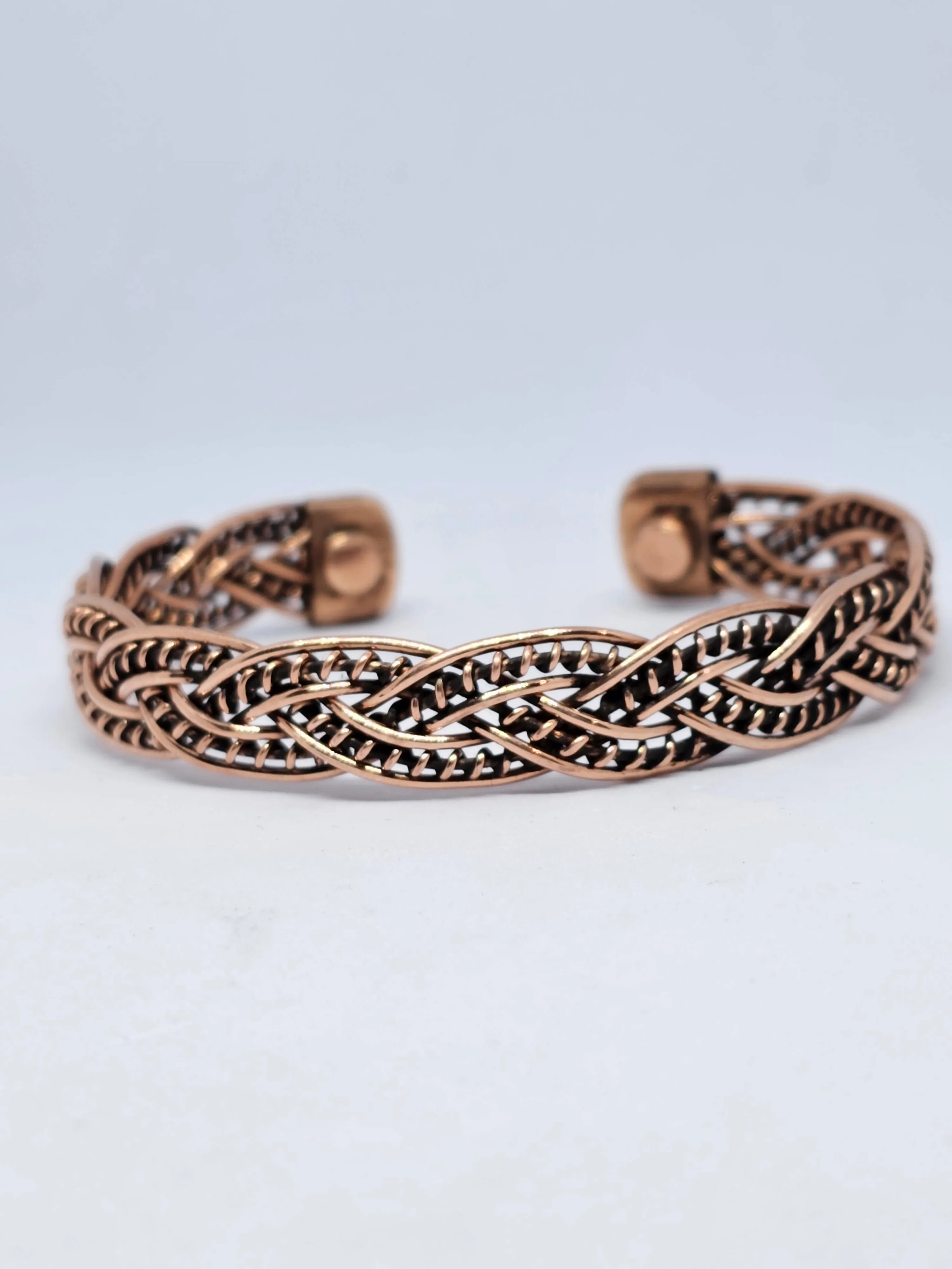 Plaited Woven Pattern Copper Magnetic Bracelet