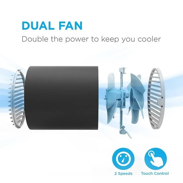 Portable Mini Whisper Quiet Cyclone Air Circulating Technology Touch Sensoring USB Table Desk Fan
