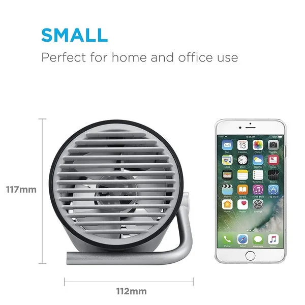 Portable Mini Whisper Quiet Cyclone Air Circulating Technology Touch Sensoring USB Table Desk Fan