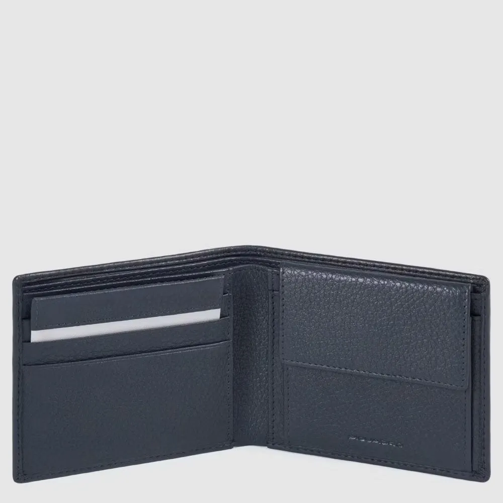 Portafoglio da Uomo Piquadro in Pelle con Porta Monete e Tasca Estraibile Modus Special Blu