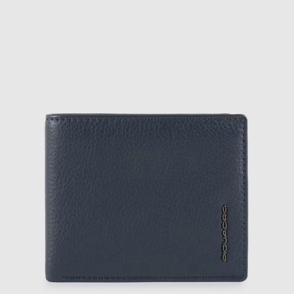 Portafoglio da Uomo Piquadro in Pelle con Porta Monete e Tasca Estraibile Modus Special Blu