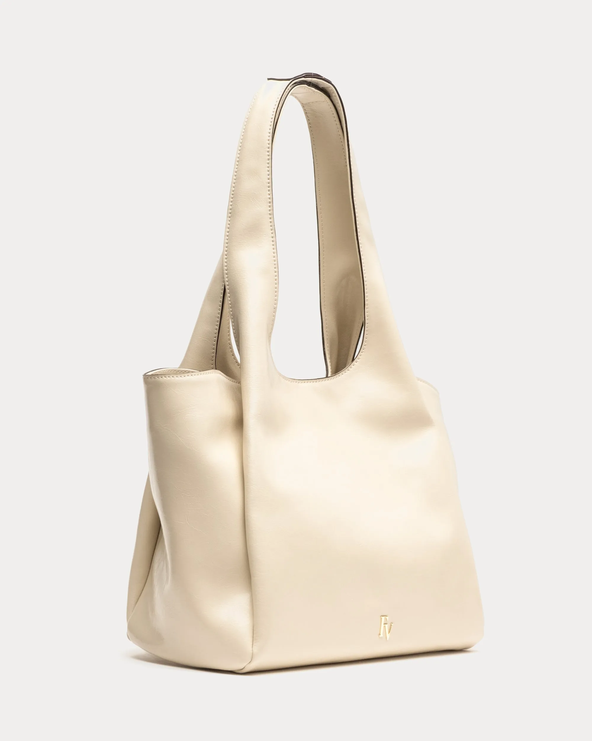 Portia Satchel - Crinkled Leather Oyster