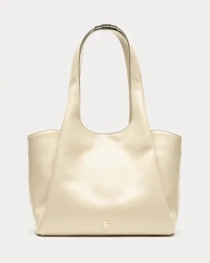 Portia Satchel - Crinkled Leather Oyster