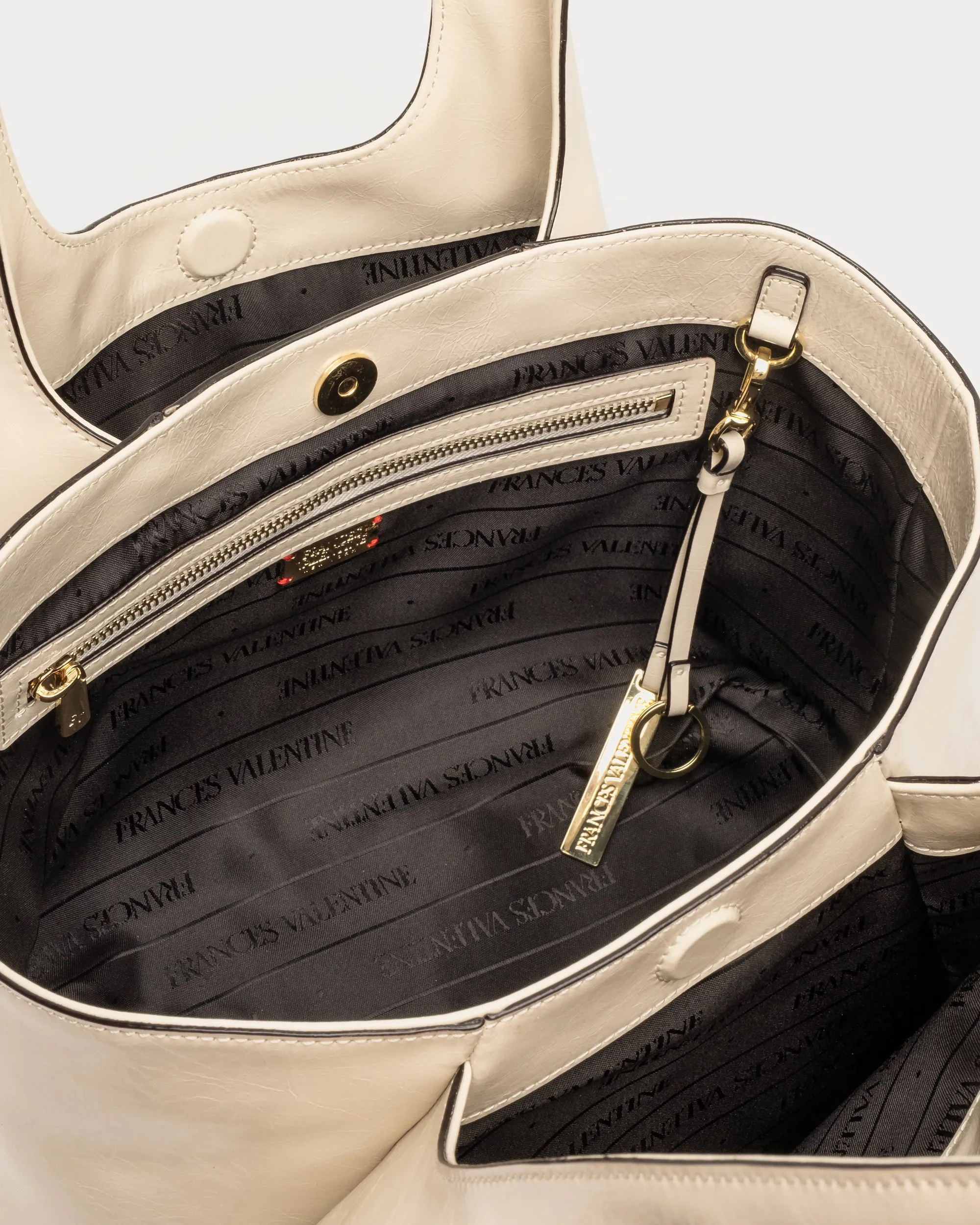 Portia Satchel - Crinkled Leather Oyster