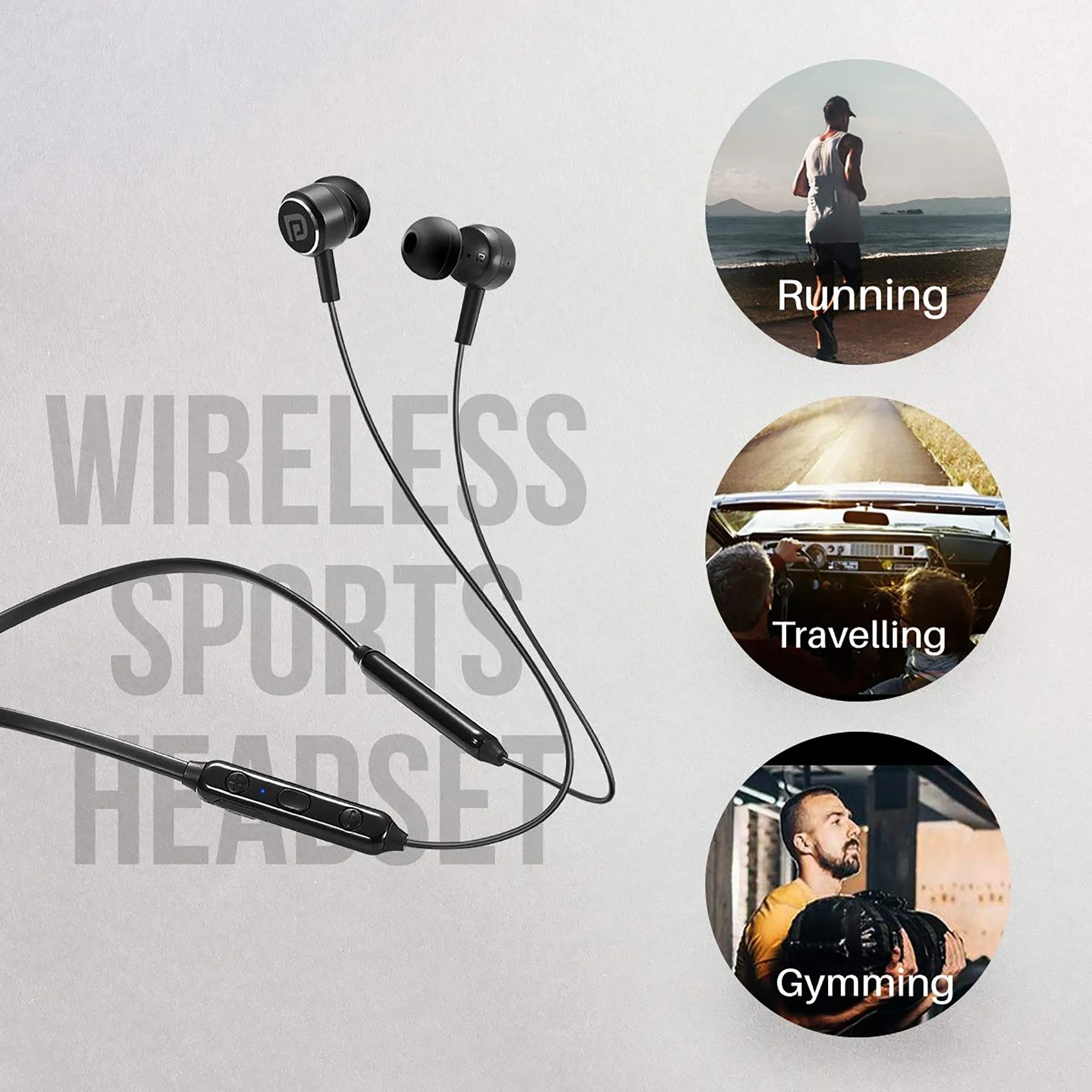 Portronics Harmonics One Wireless Sports Headset With Powerful Audio Drivers, Comfort Fit, Supreme Sound, Built-in Mic for Calls