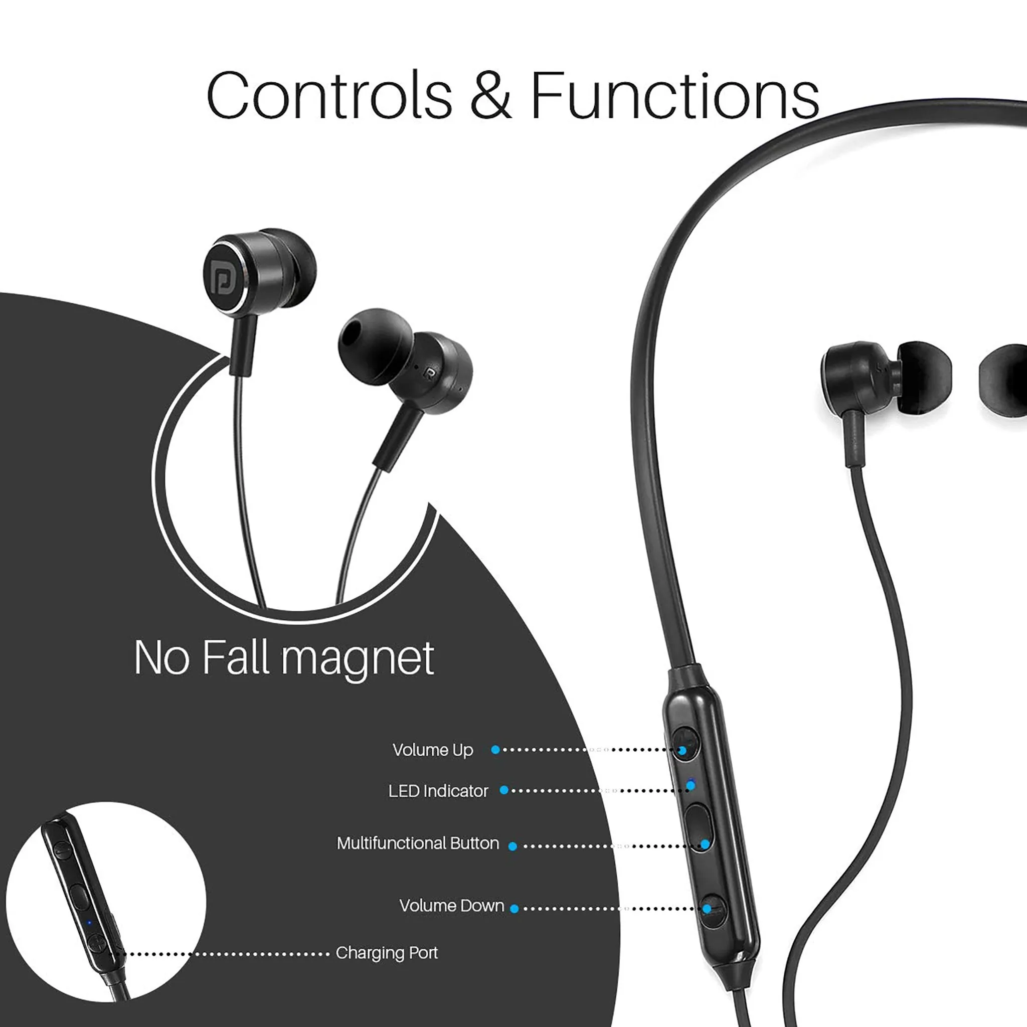 Portronics Harmonics One Wireless Sports Headset With Powerful Audio Drivers, Comfort Fit, Supreme Sound, Built-in Mic for Calls