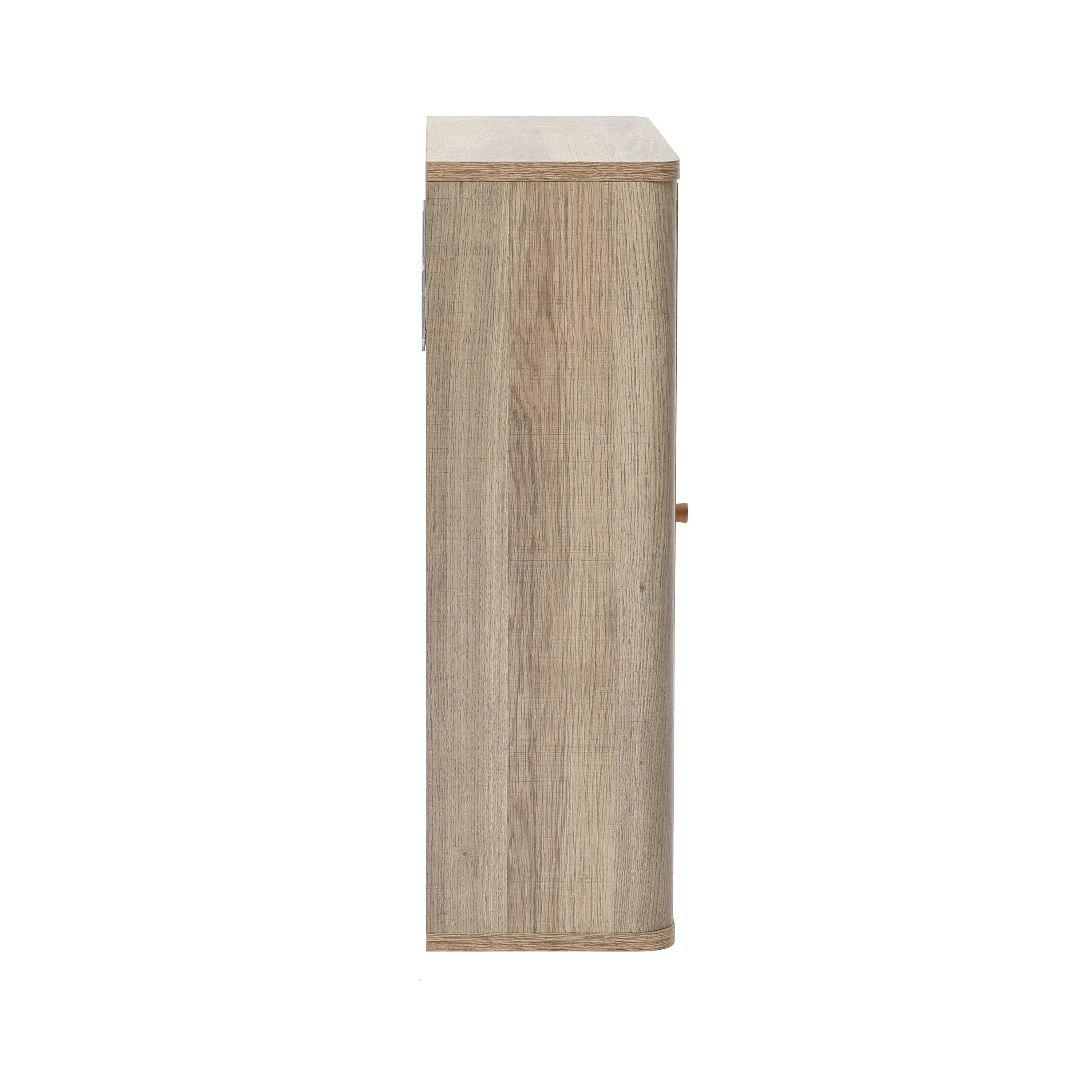 Priya natural finish wave wall cabinet