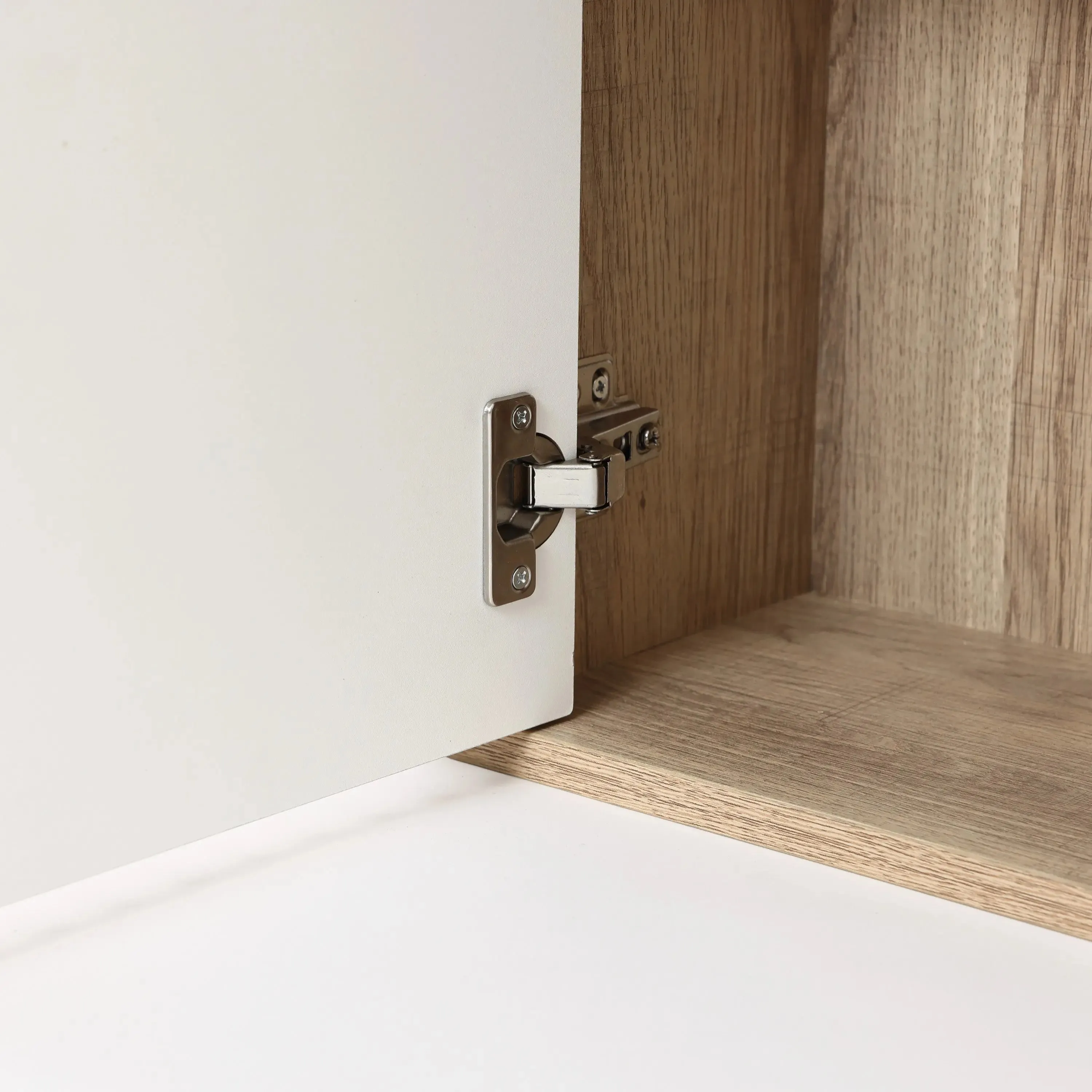 Priya natural finish wave wall cabinet