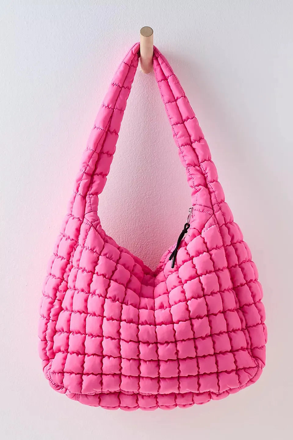 quilted carryall bag in bubblegum