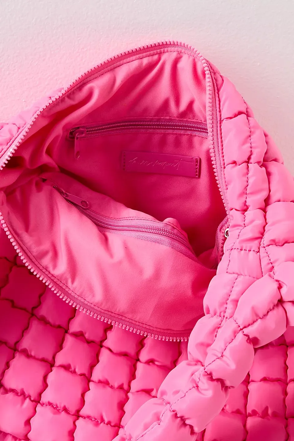 quilted carryall bag in bubblegum