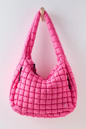 quilted carryall bag in bubblegum