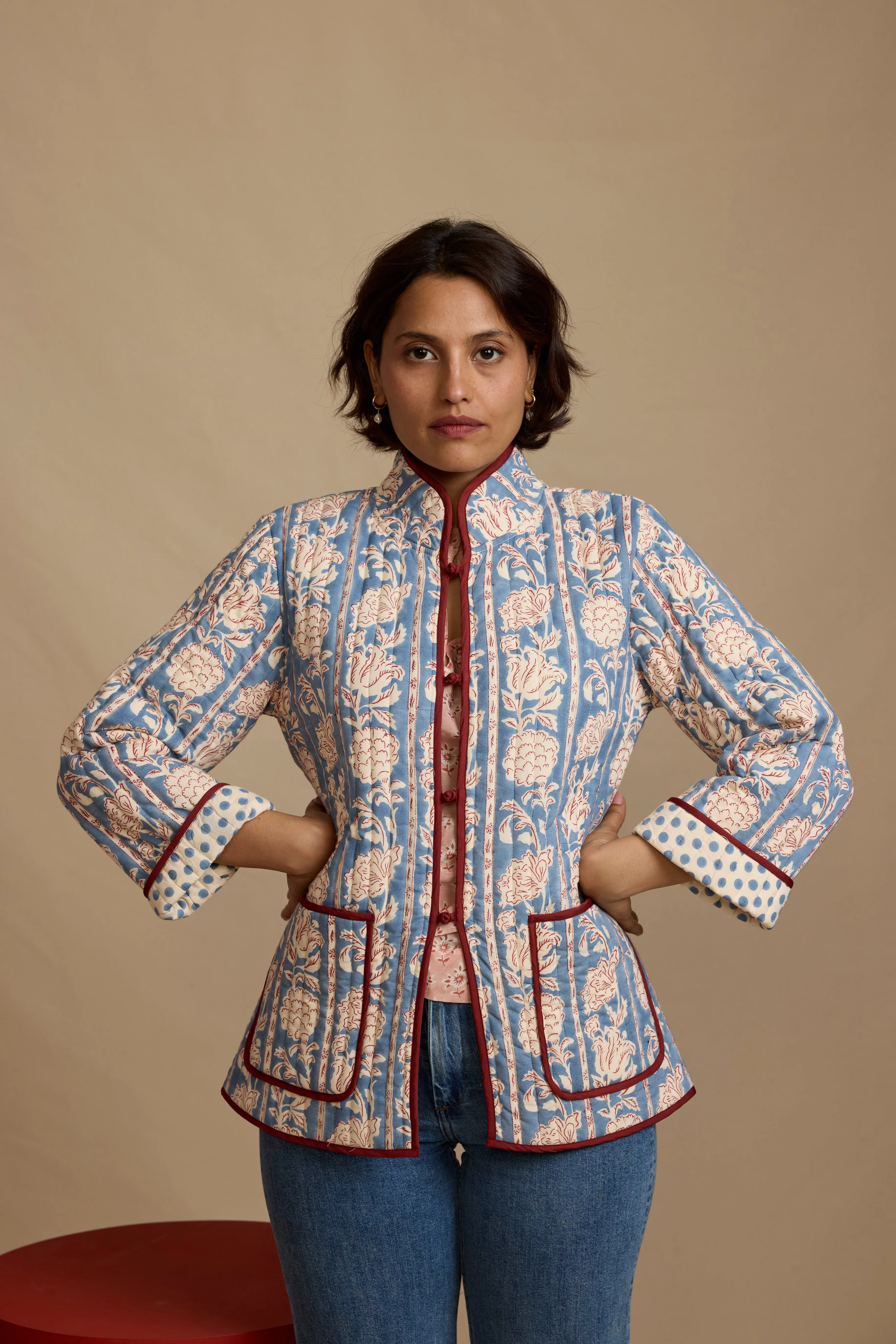Quilted Jacket in Dawn Boulevard Stripe