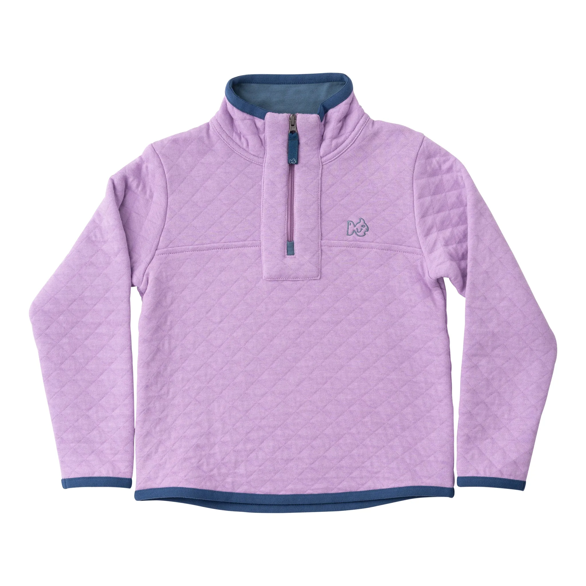 Quilted Zip Pullover, Sheer Lilac