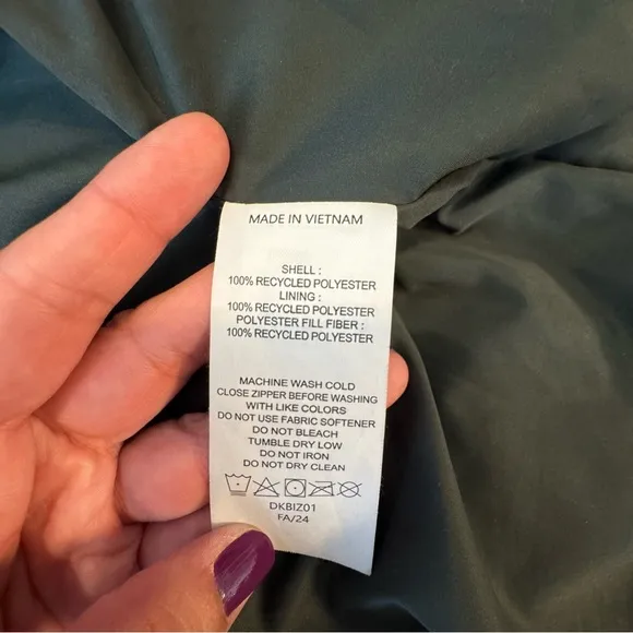 Quince Jacket Women’s XL Green Featherless Quilted Long Puffer Jacket