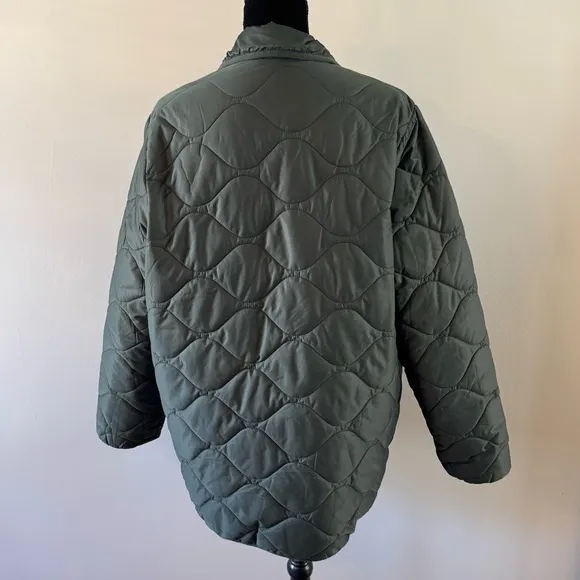 Quince Jacket Women’s XL Green Featherless Quilted Long Puffer Jacket
