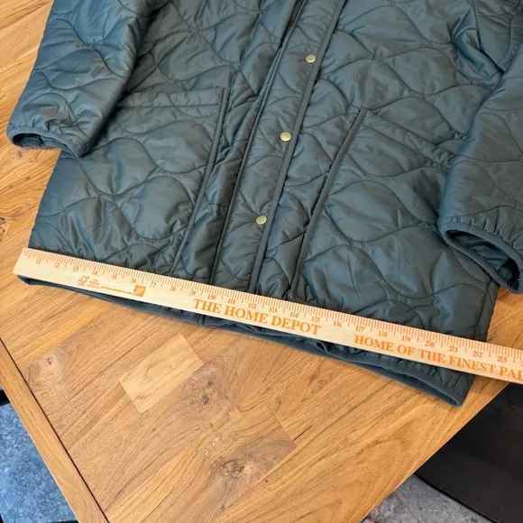 Quince Jacket Women’s XL Green Featherless Quilted Long Puffer Jacket