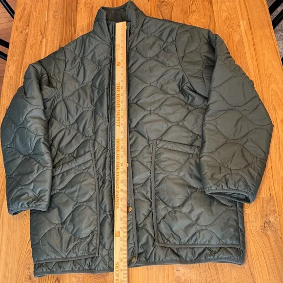 Quince Jacket Women’s XL Green Featherless Quilted Long Puffer Jacket