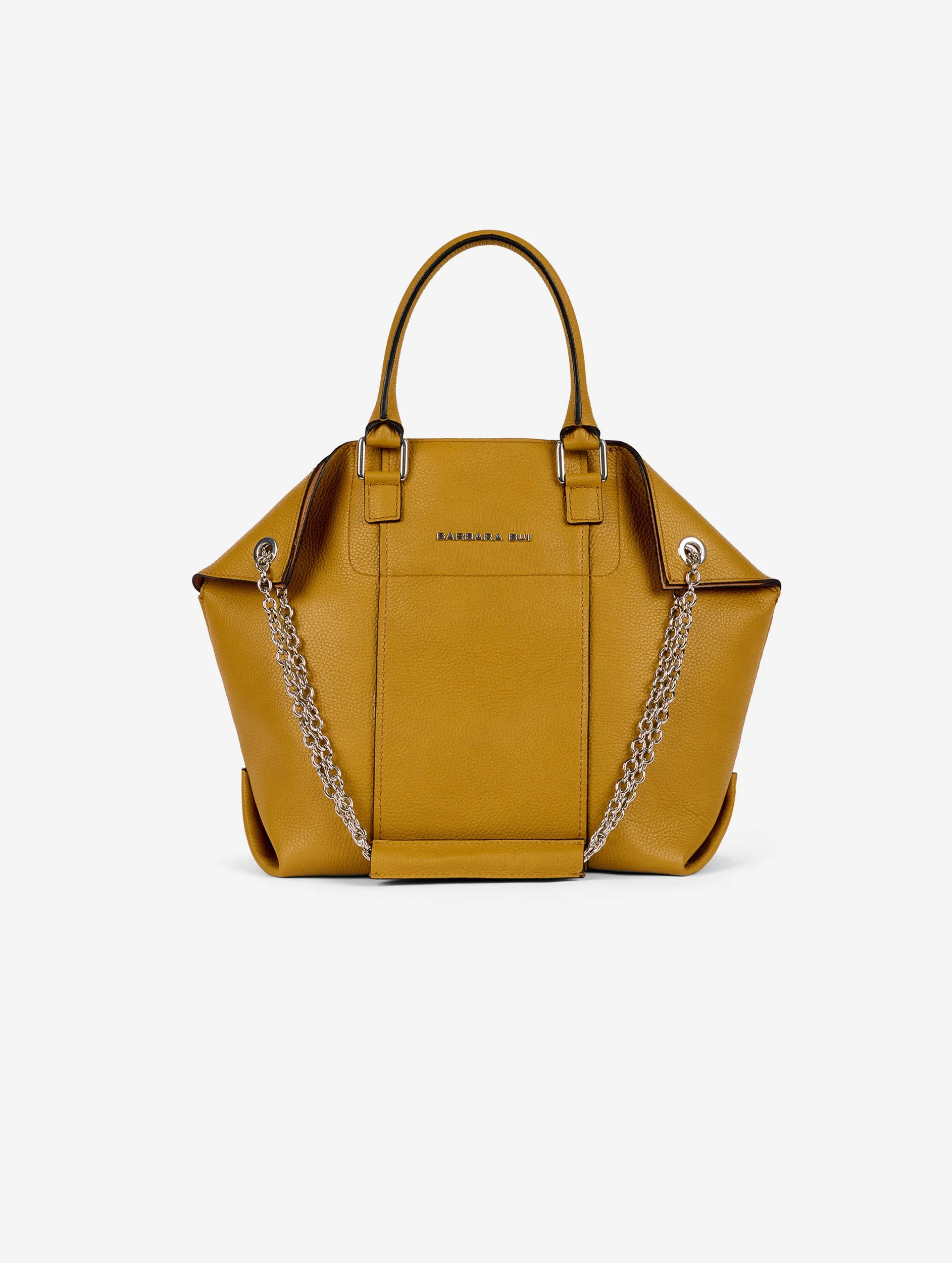 "Chamallow" bag in mustard leather