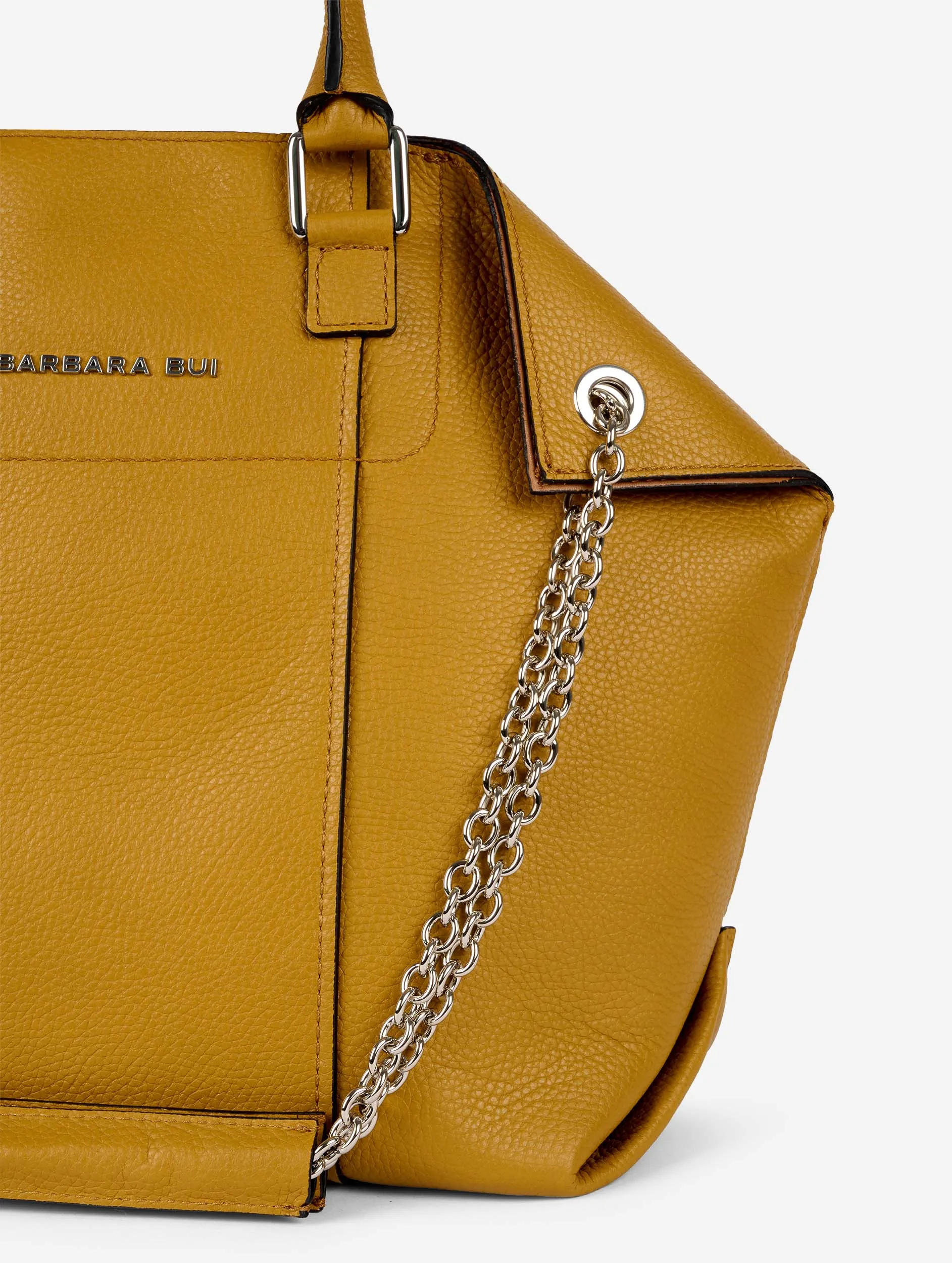 "Chamallow" bag in mustard leather