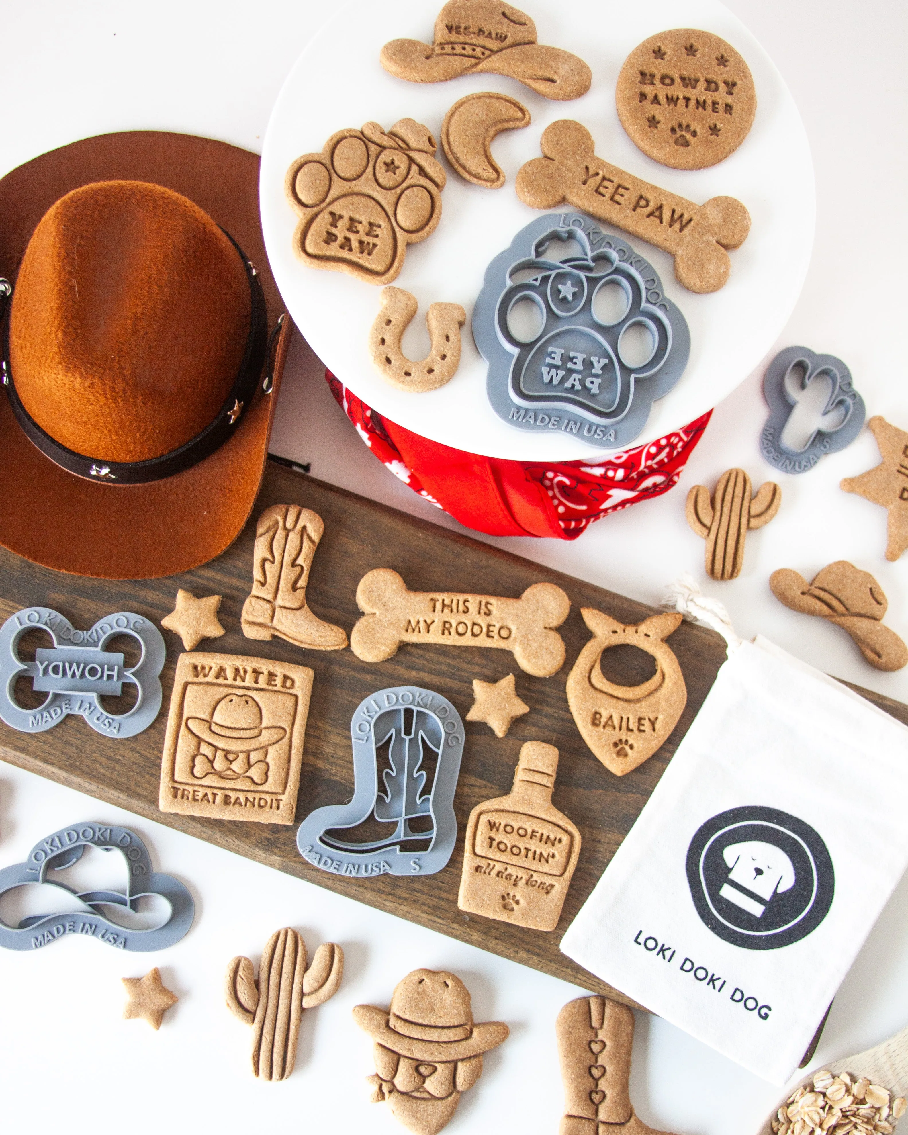 "Wanted, Treat Bandit" Wild West Outlaw Poster Shaped Dog Cookie Cutter