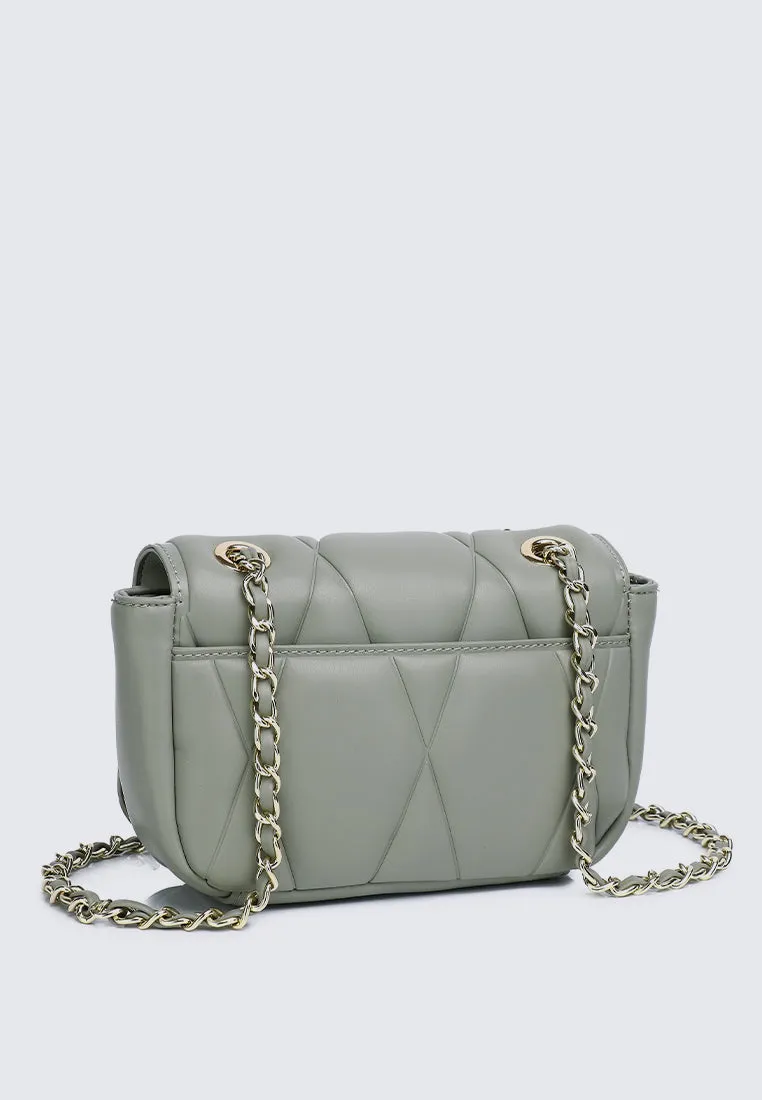 Raina Quilted Chain Strap Bag (Olive Drab)