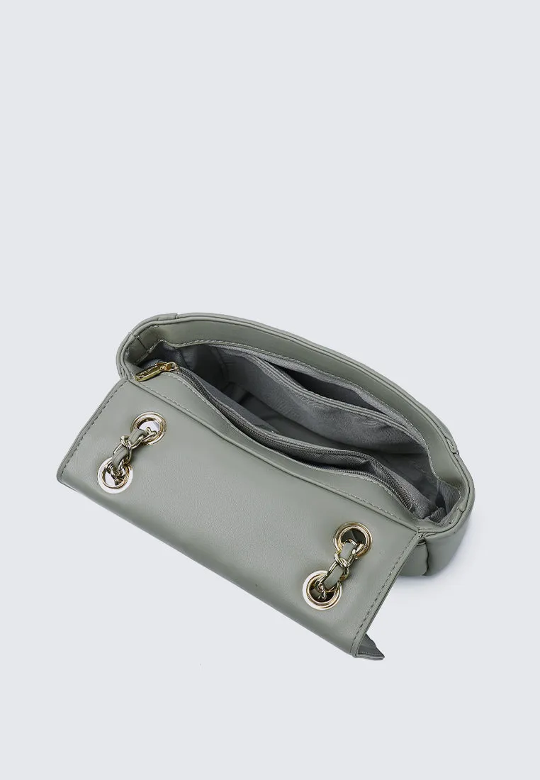 Raina Quilted Chain Strap Bag (Olive Drab)