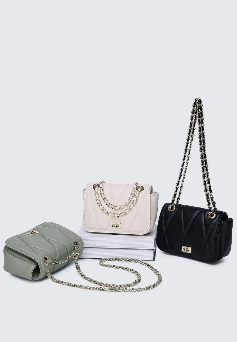 Raina Quilted Chain Strap Bag (Olive Drab)
