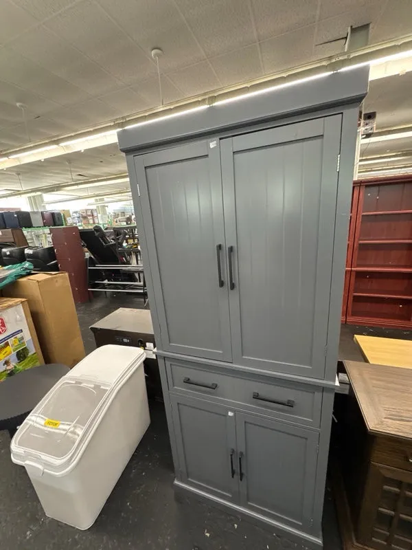 Renwick 72.5'' H Freestanding Pantry Cabinet with Doors and Adjustable Shelves,Dark Gray - use_like_new