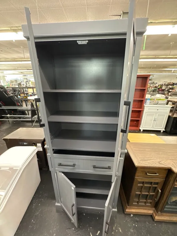 Renwick 72.5'' H Freestanding Pantry Cabinet with Doors and Adjustable Shelves,Dark Gray - use_like_new