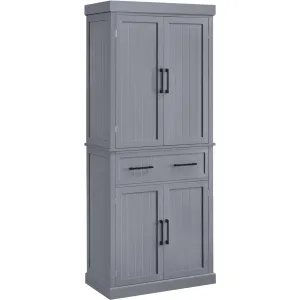 Renwick 72.5'' H Freestanding Pantry Cabinet with Doors and Adjustable Shelves,Dark Gray - use_like_new