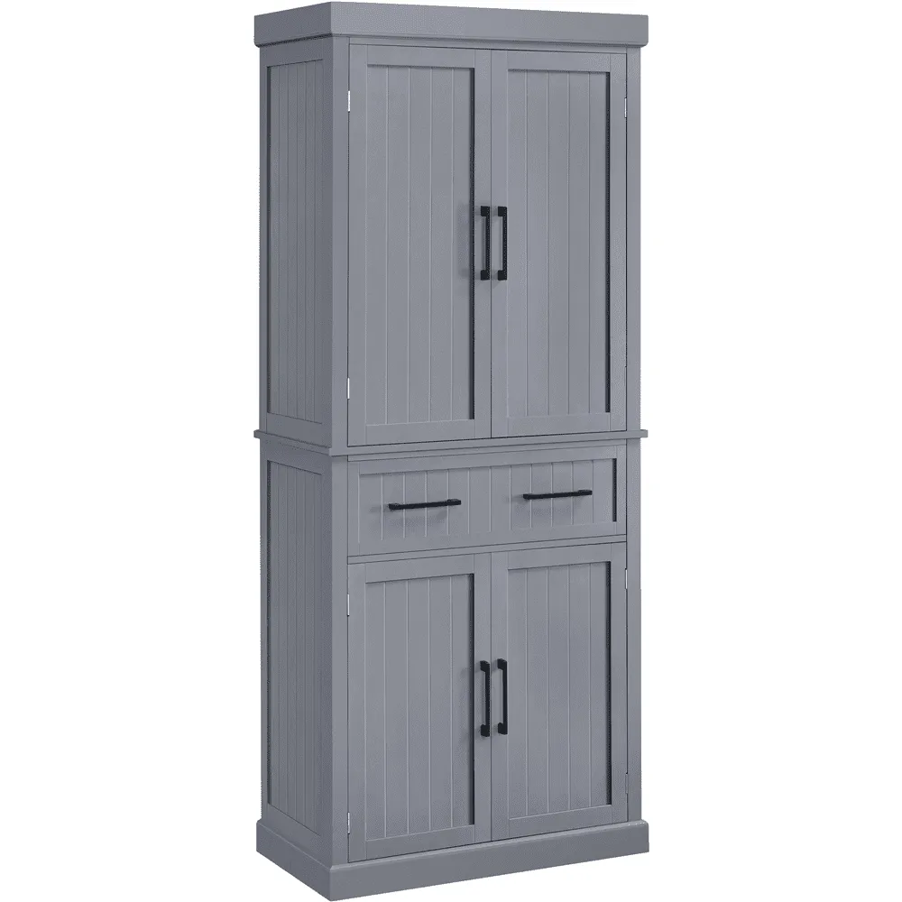 Renwick 72.5'' H Freestanding Pantry Cabinet with Doors and Adjustable Shelves,Dark Gray - use_like_new