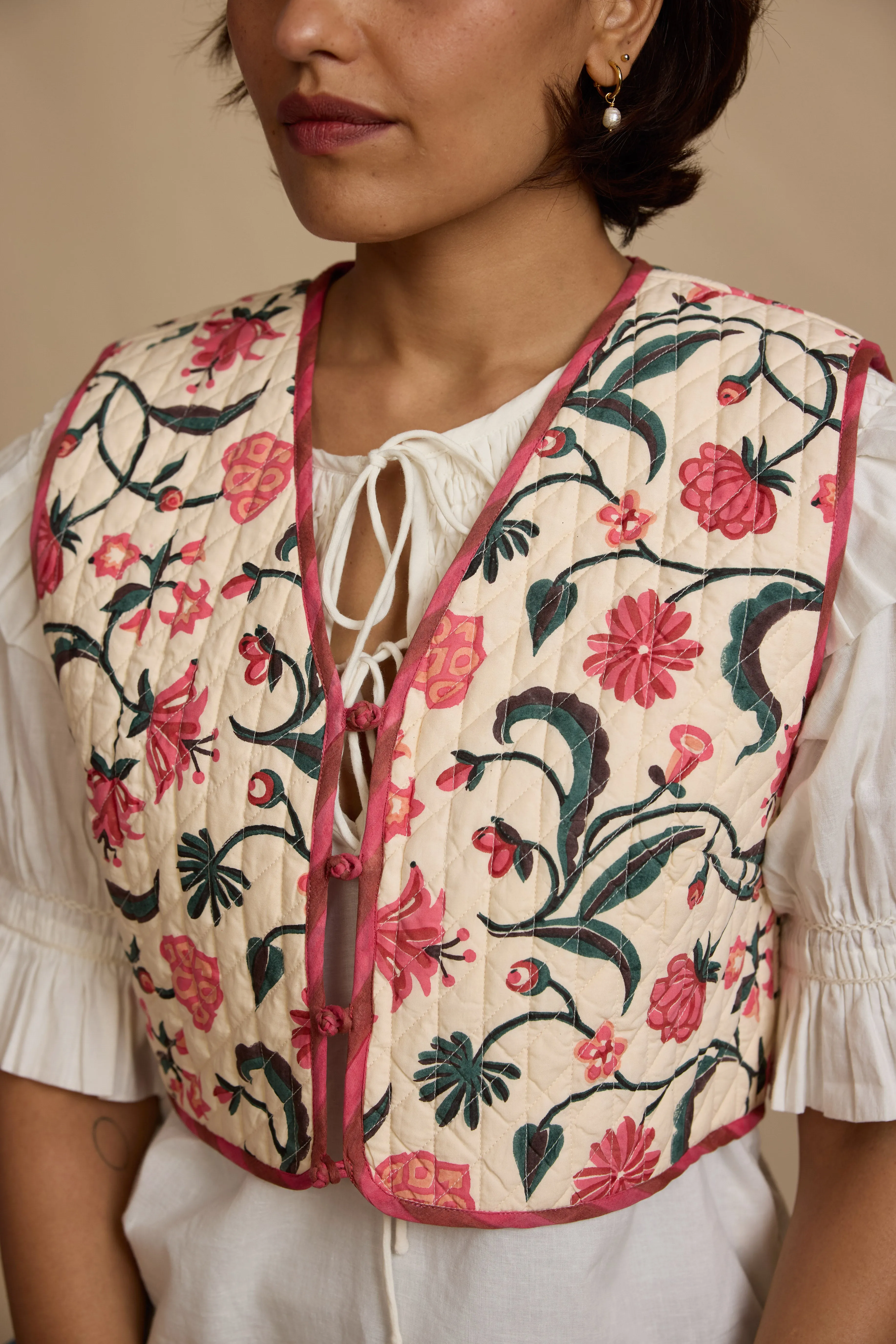 Reversible Pina Waistcoat in Morris Rose