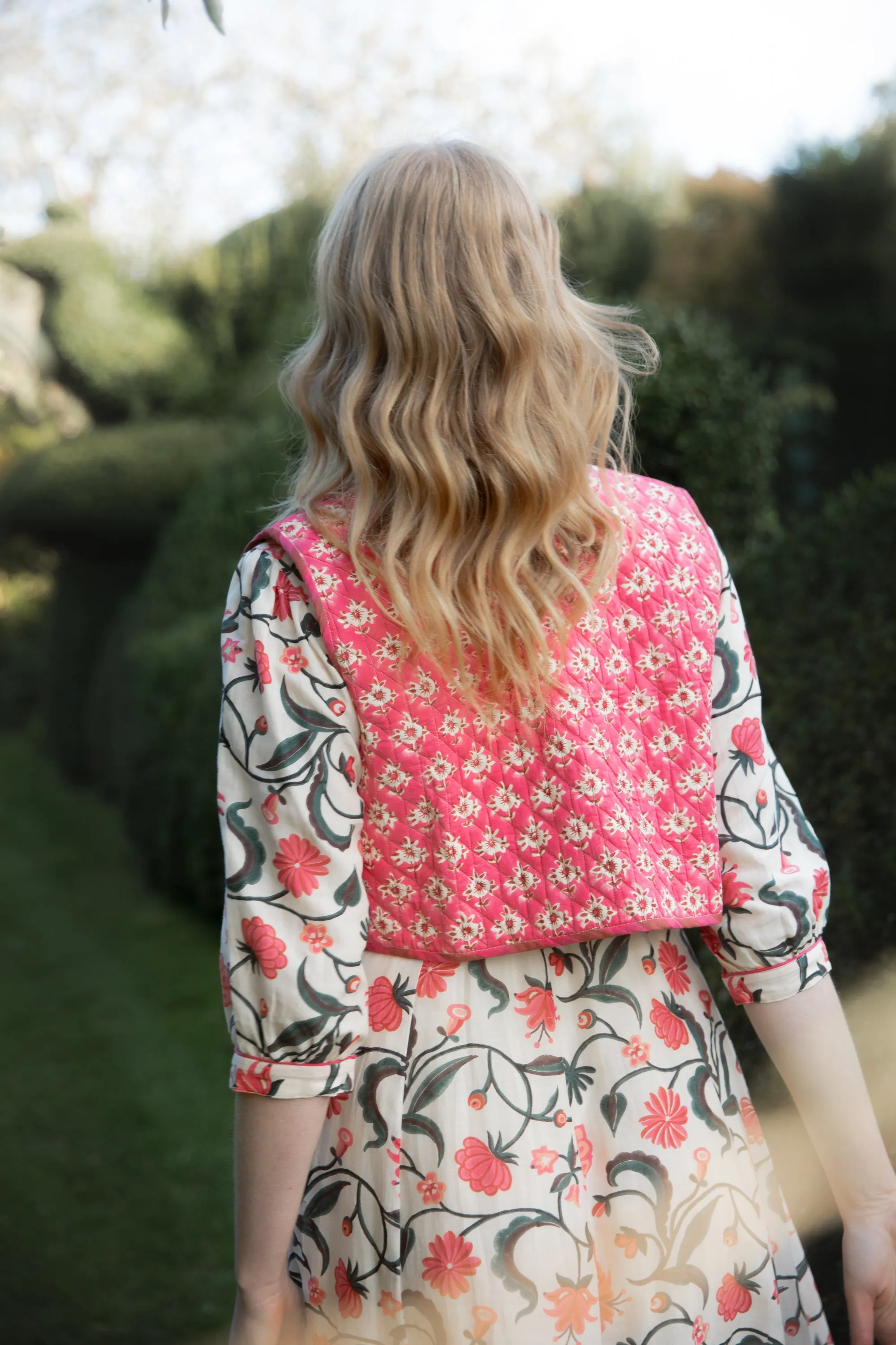 Reversible Pina Waistcoat in Morris Rose