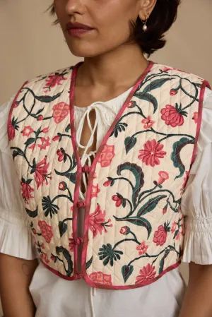 Reversible Pina Waistcoat in Morris Rose