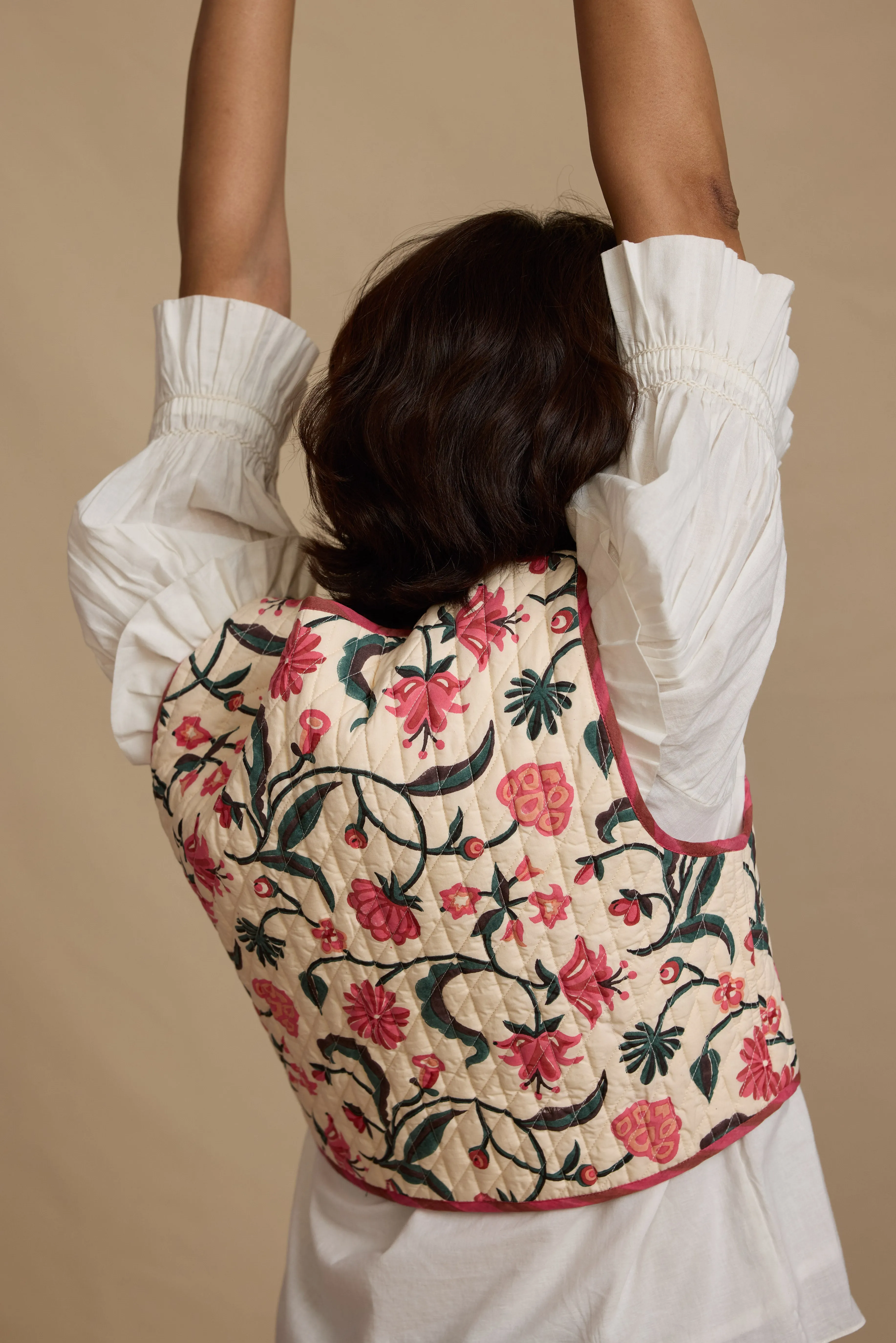 Reversible Pina Waistcoat in Morris Rose