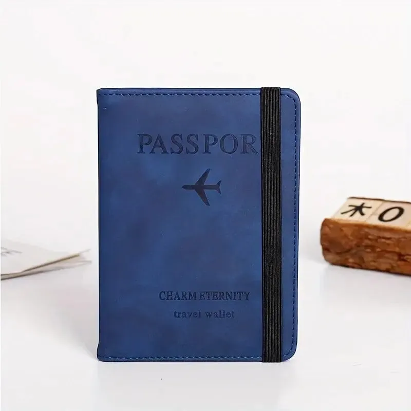 RFID Passport Holder PU Leather Wallet Case Travel Essentials for Men & Women