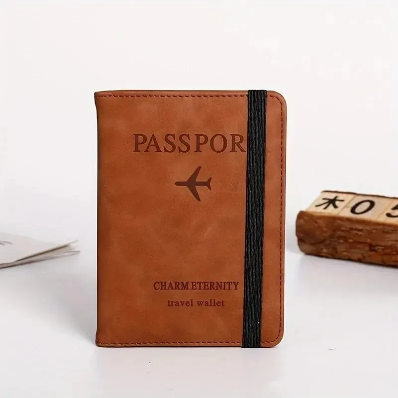 RFID Passport Holder PU Leather Wallet Case Travel Essentials for Men & Women