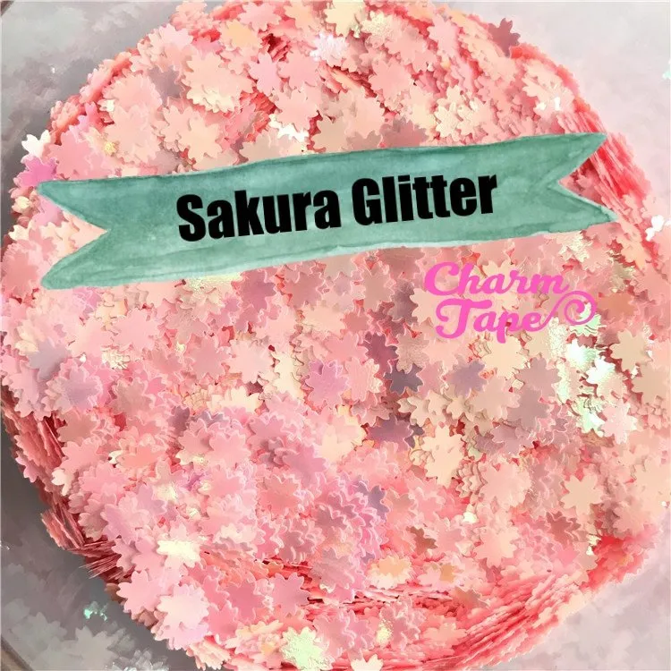Sakura Flower Loose glitters 5mm UV resin, nail gel, acrylic nail, nail polish glitter, nail stamping