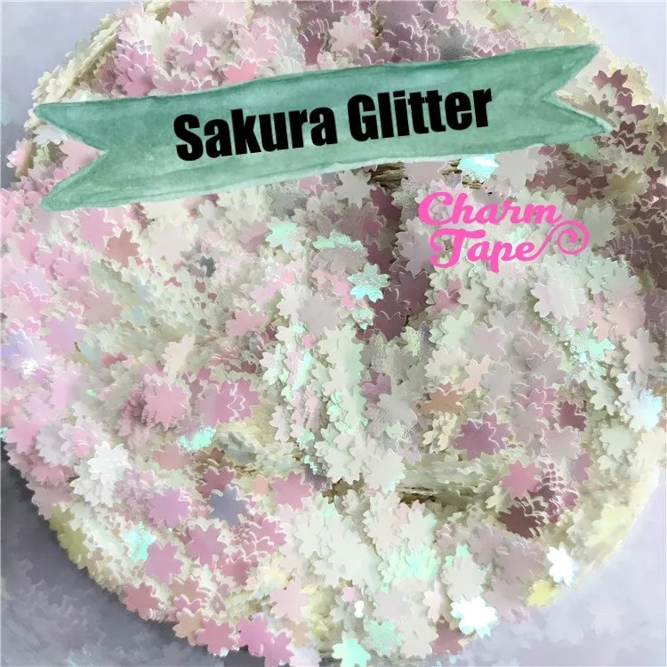 Sakura Flower Loose glitters 5mm UV resin, nail gel, acrylic nail, nail polish glitter, nail stamping