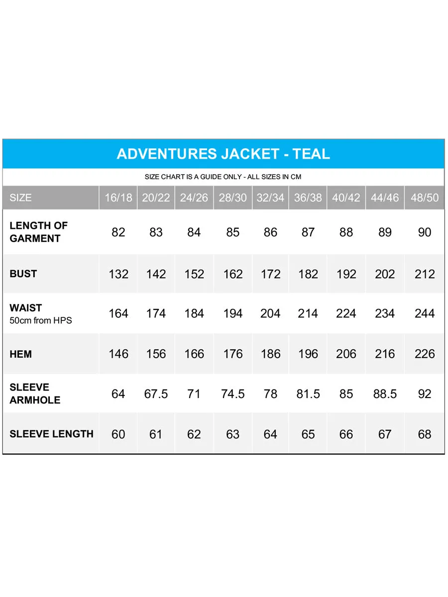 SAMPLE ONLY - Adventures Jacket - Teal