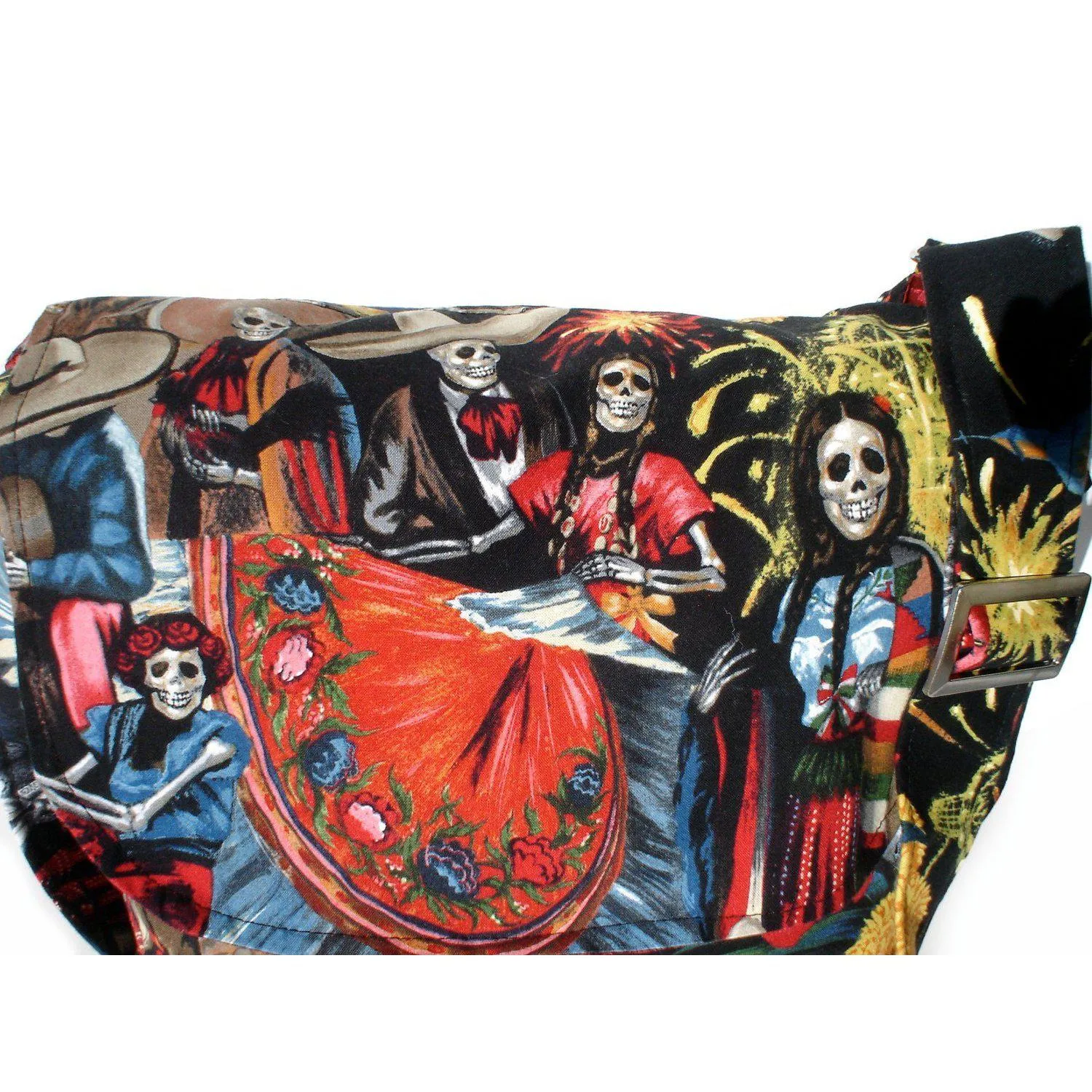 San Marcos Day of the Dead Messenger Bag by Hemet