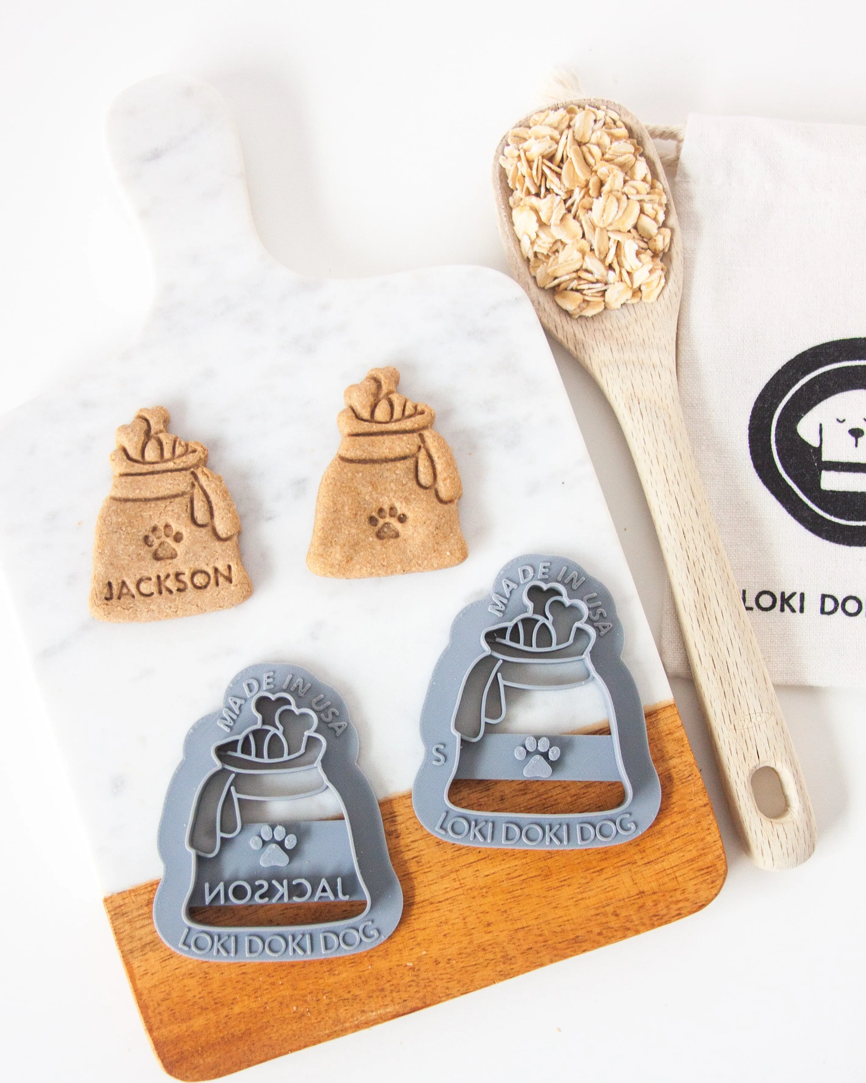 Santa Sack For Puppy Dog with Bones & Ball- Dog Biscuit Cookie Cutter