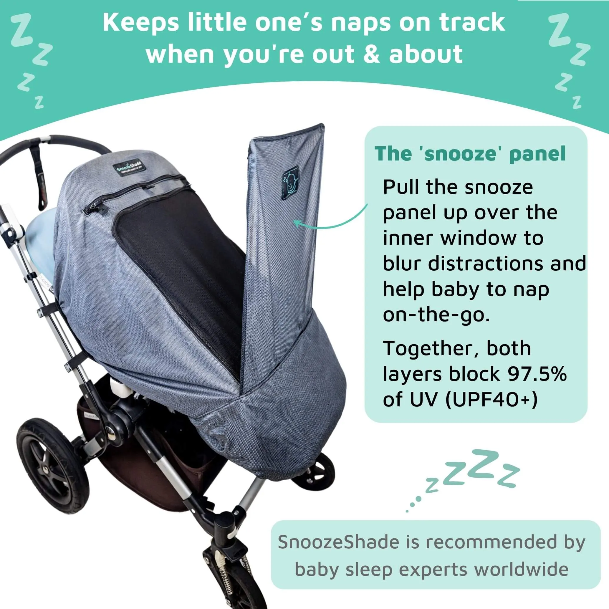 SAVE 10% | Deluxe Toddler Sun and Sleep Bundle | SnoozeShade buggy sunshade and travel cot blackout cover